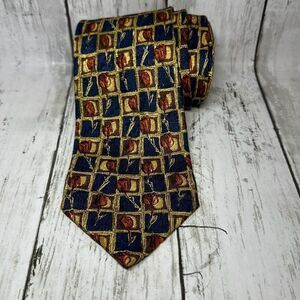ERMENEGILDO ZEGNA Men's 100% Silk Necktie Made in ITALY Geometric‎ Print